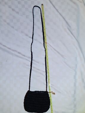 Y2K Vintage Sharif Black Woven Crossbody Bag - Classic Handcrafted Style